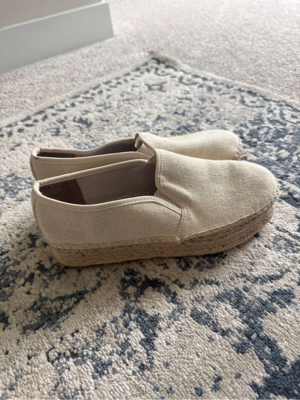 Sam Edelman Canvas Espadrille Slip-On Platform Sneakers in Cream